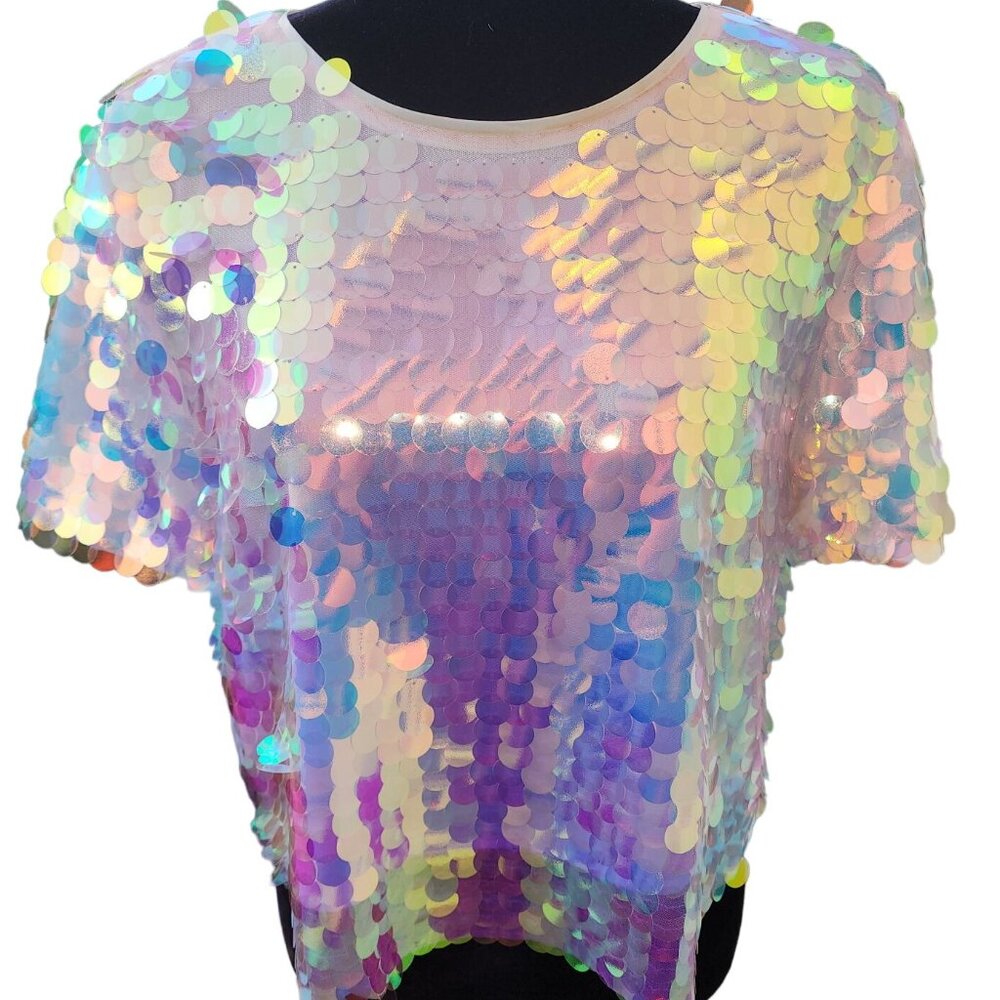 🫧Luxury Evening Cocktail Beaded Sequins Runway Couture Top Blouse Jacket Cover